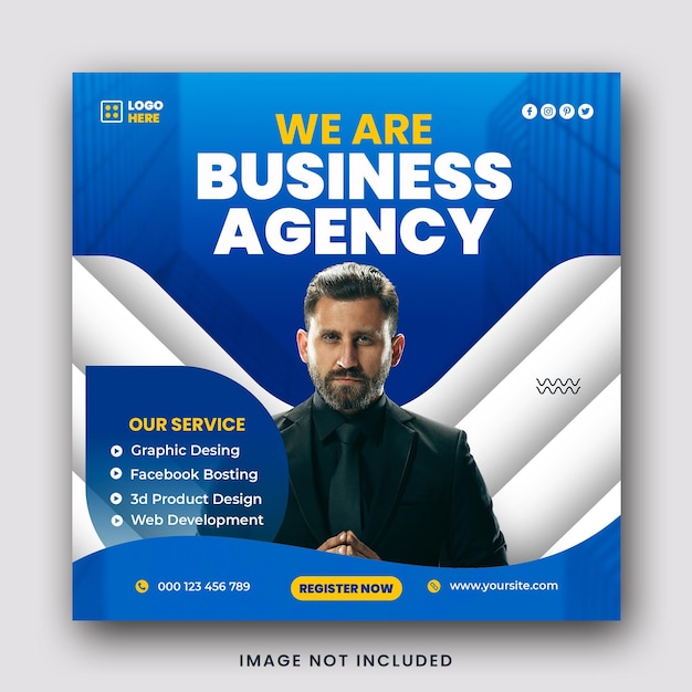 We are business agency social media instagram post banner template