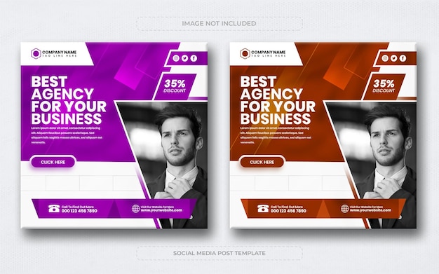 We are creative marketing agency social media post and web banner template