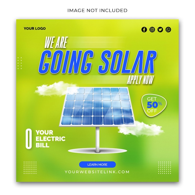 We are going solar social media template