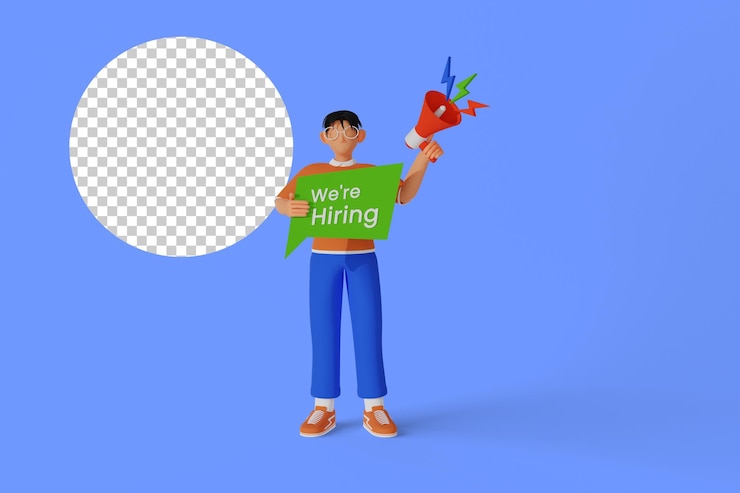 PSD we are hiring 3d illustration