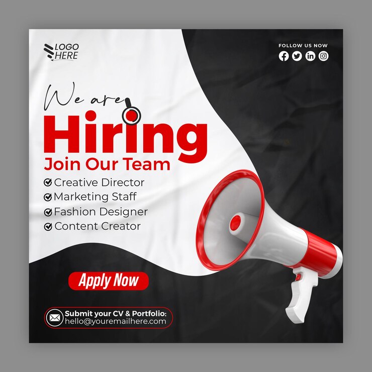 PSD we are hiring advertising social media post or instagram promotion post template