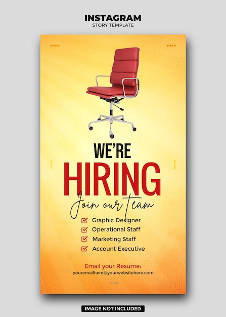 We are hiring banner web template social media post story