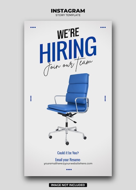 We are hiring banner web template social media post story