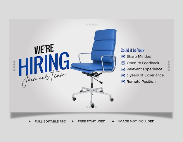 We are hiring banner web template social media post story