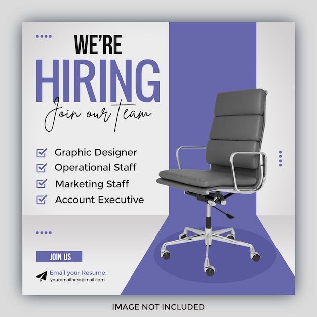 We are hiring banner web template social media post story