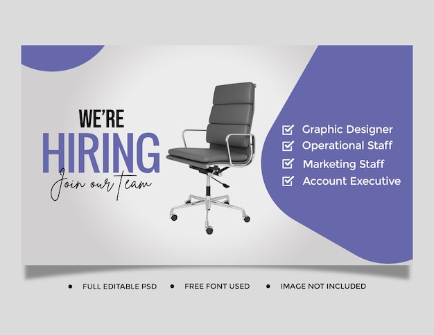 We are hiring banner web template social media post story