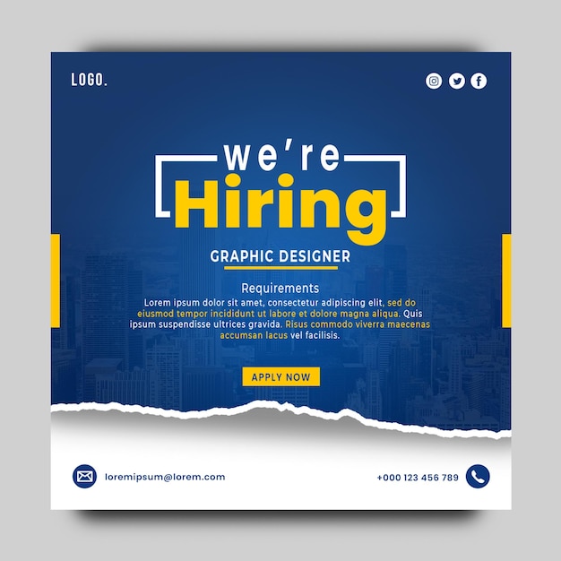 We are hiring creative social media post feed design