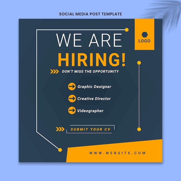 We Are Hiring Employee Job Social Media Post Template