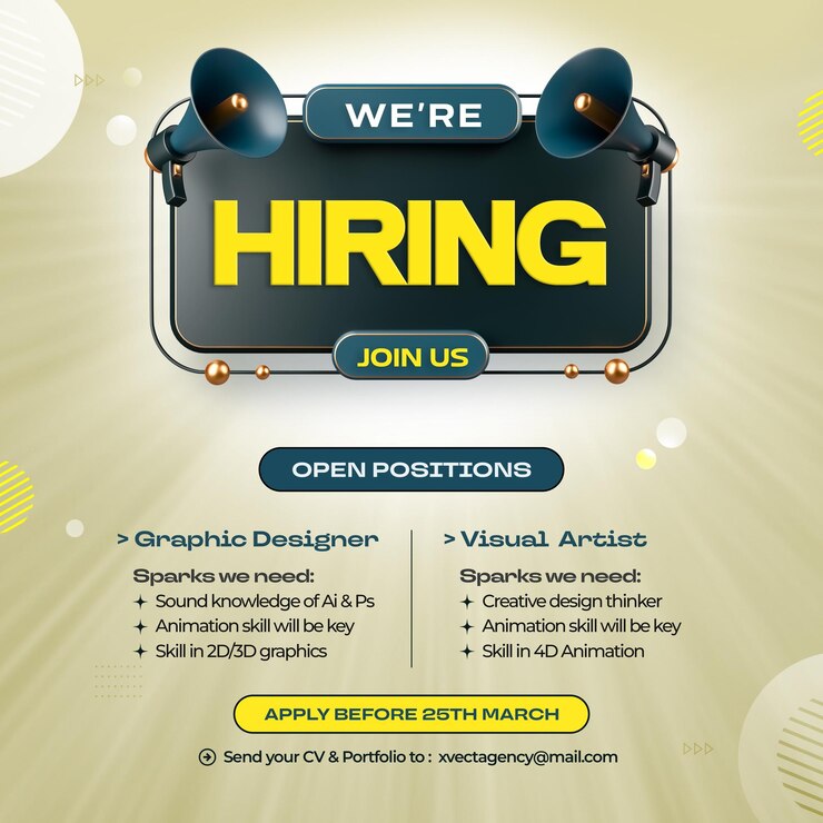 PSD we are hiring employee job vacancy opportunity social media post template