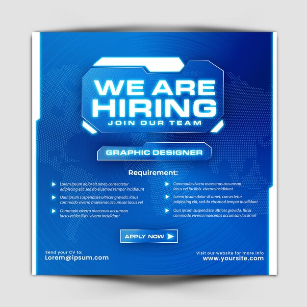 We are hiring flyer social media template