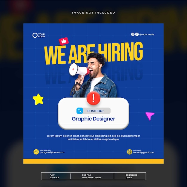 We are hiring job media social post template design