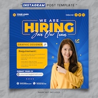 We are hiring job media social post template