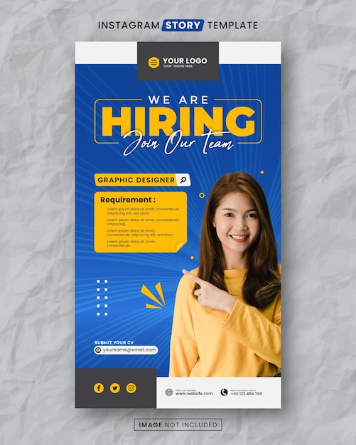 We are hiring job media social story post template