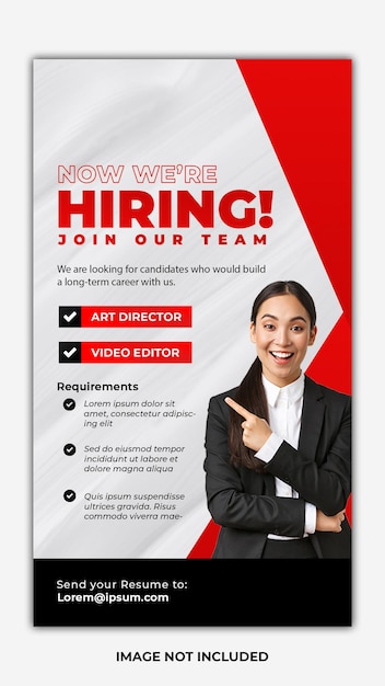 We are hiring job vacancy design instagram story template