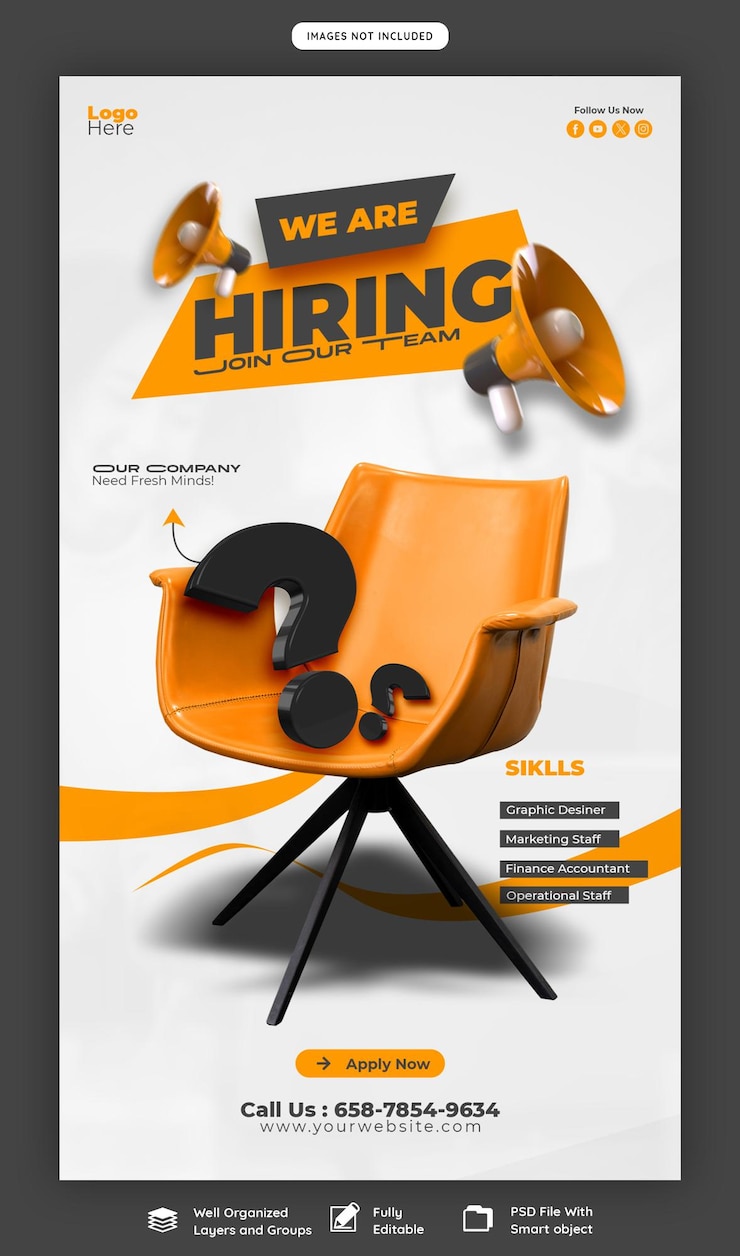 PSD we are hiring job vacancy facebook and instagram story post template