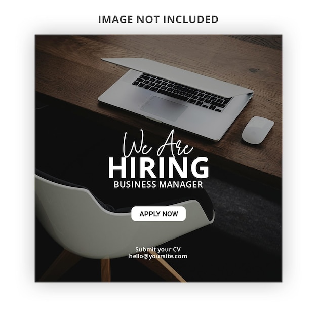 We are hiring job vacancy social media banner or Instagram post template