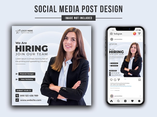 We are hiring to join our team job post psd social media post design