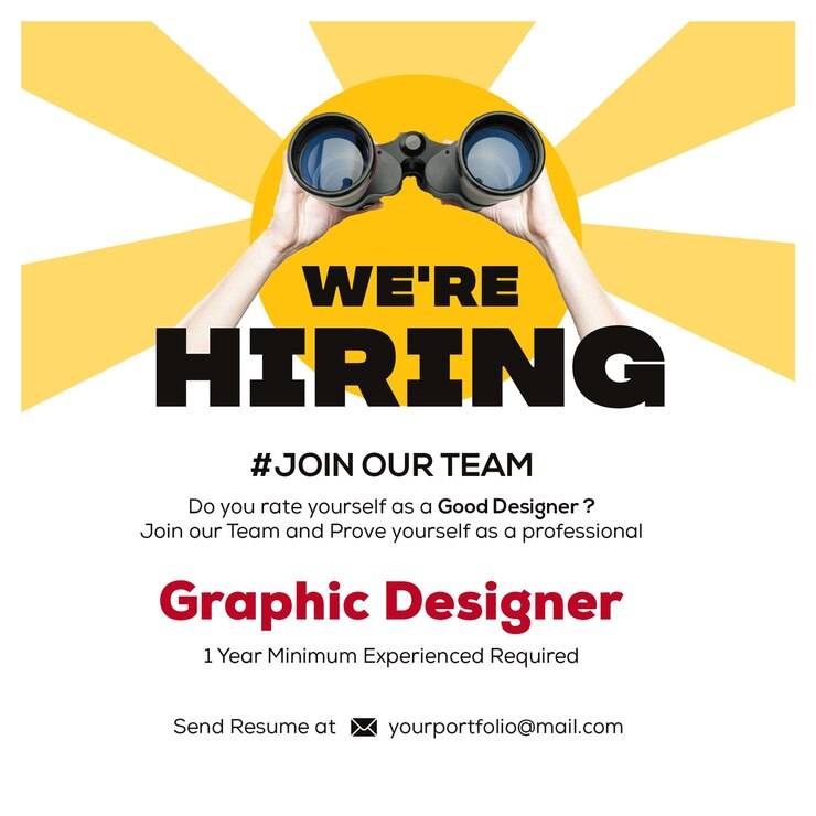 PSD we are hiring to join our team recruitment open vacancy design