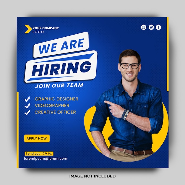 We are hiring post feed on square design