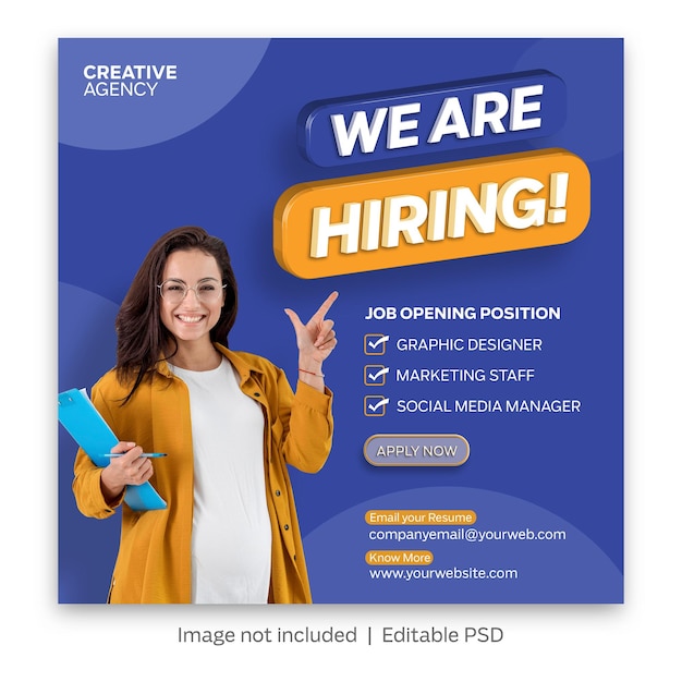 We are hiring social media post template