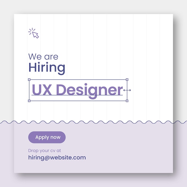 Мы нанимаем ui ux дизайн вакансии веб-баннер и социальные сети пост квадратный шаблон