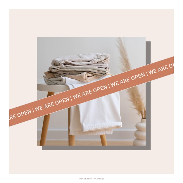 we are open instagram post template psd design layout open shop store social media square