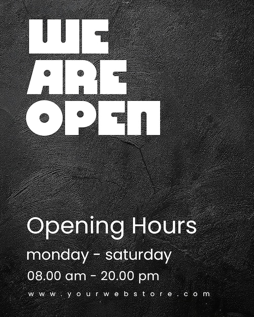 we are open typography store promotional design for social media and instagram post template psd