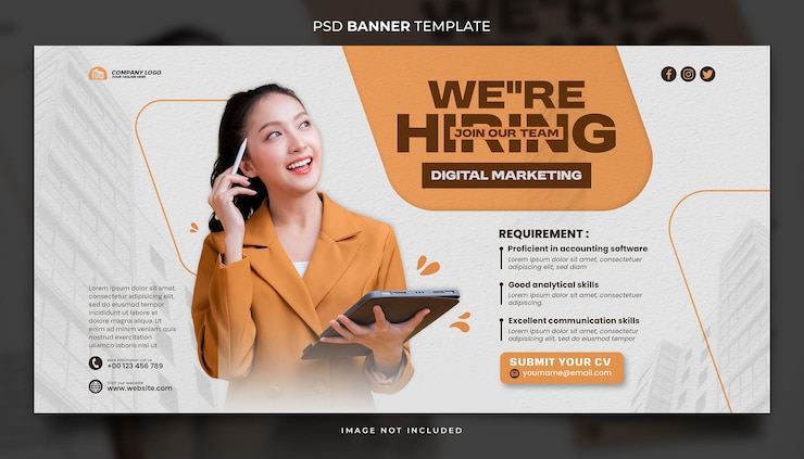 PSD we huren een digitale marketingbanner of een cover sjabloon.