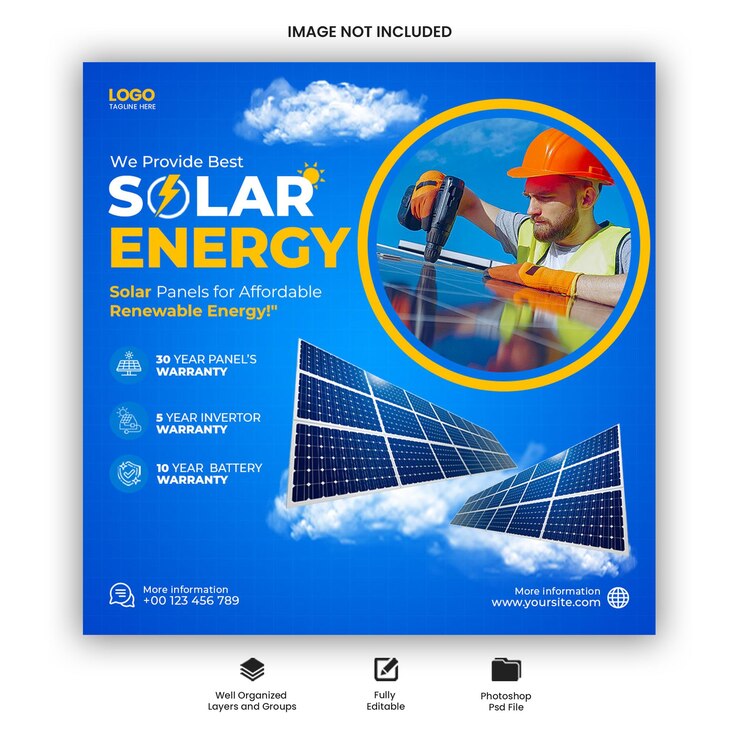 We provide the best solar energy social media Instagram post templates