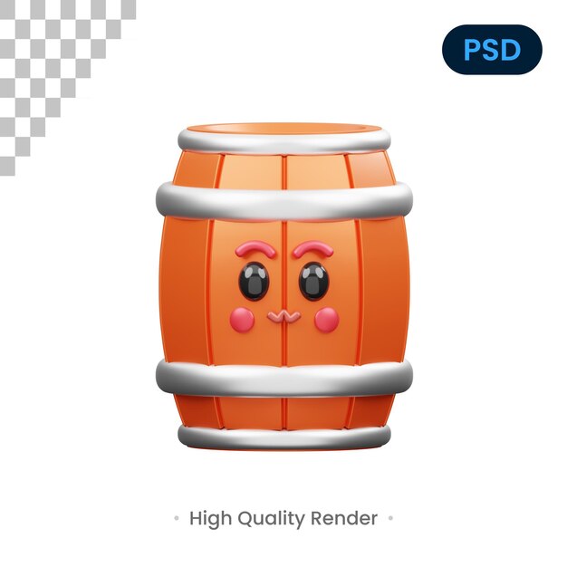 Wean barrel 3d render illustration premium psd