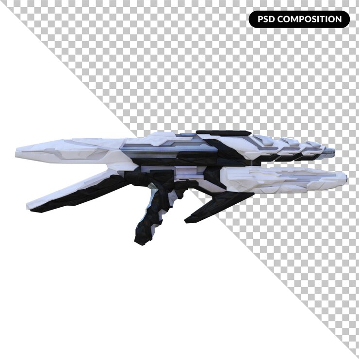 PSD 무기 최대 효과 3d 렌더링