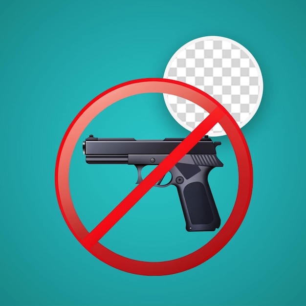 PSD weapons sign no guns icon red round prohibition sign stop war