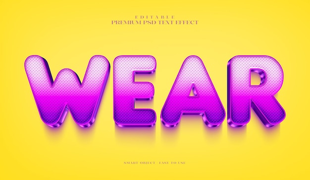 PSD wear editable premium psd text effect