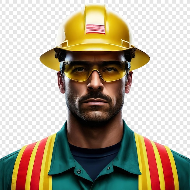 Wearing safety helmet png isolated on transparent background