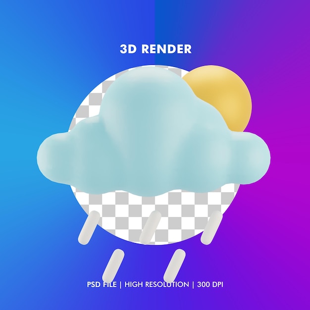 Illustrazione di rendering 3d meteo isolata