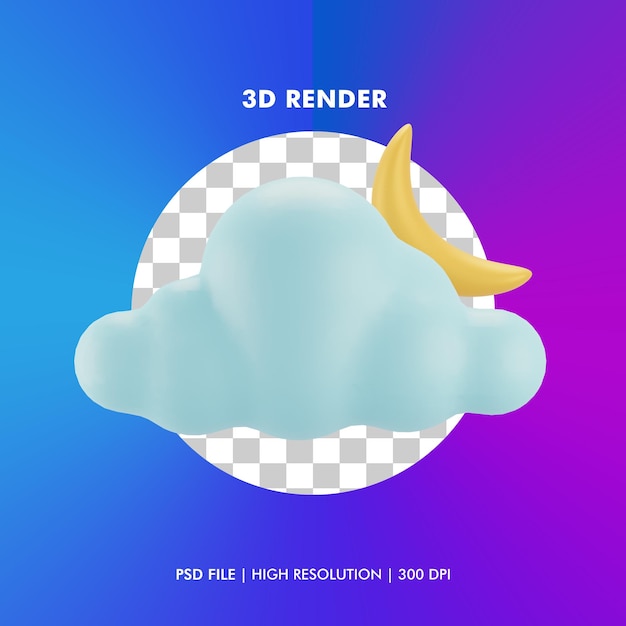 PSD weather 3d render illustration isolated