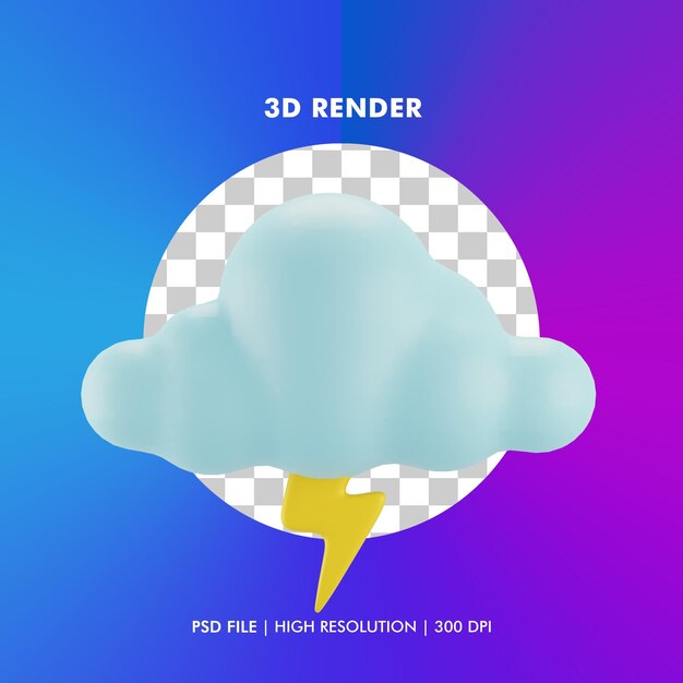 PSD illustrazione di rendering 3d meteo isolata