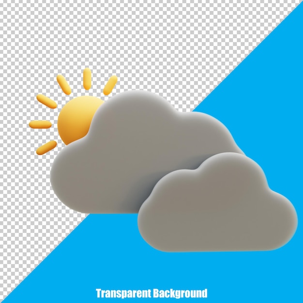 Weather forecast icons on transparent background