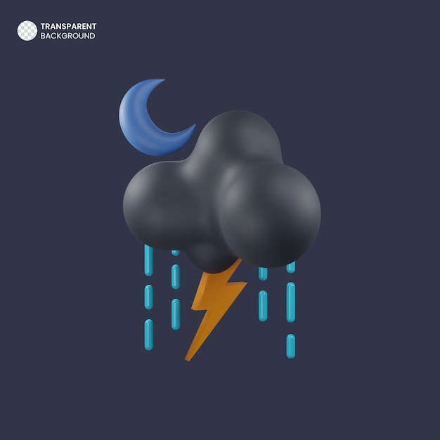 PSD weather forecast isolated 3d render icon