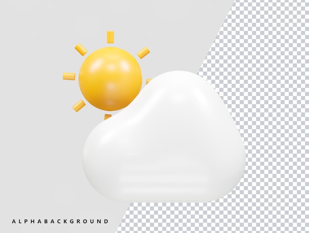 Weather icon 3d rendering vector element