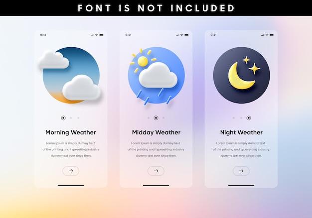 Modello di app per illustrazioni meteorologiche