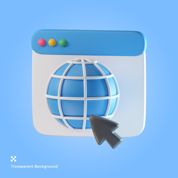 Web 3d icon illustration