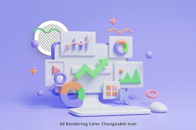web analytics and seo marketing concept icon or 3d seo ranking analysis graph or seo graph report