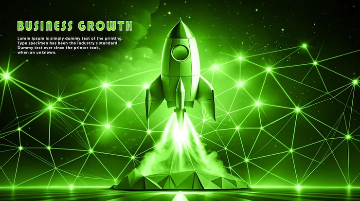 PSD web banner business growth concept background