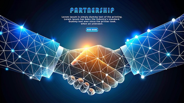 web banner business partnership concept background design