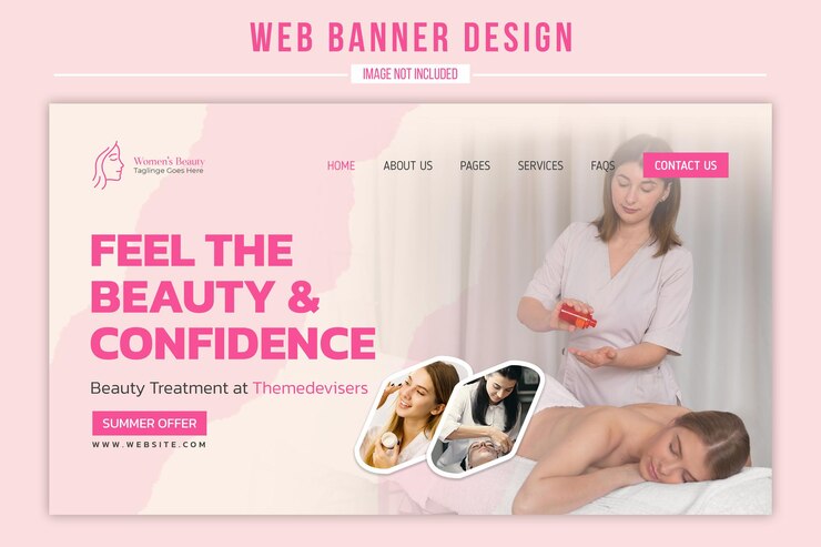 PSD web banner design for beauty amp confidence letnia oferta projekt strony docelowej