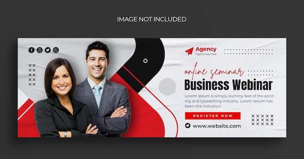 Web banner design for online live webinar business conference facebook and other social media covers