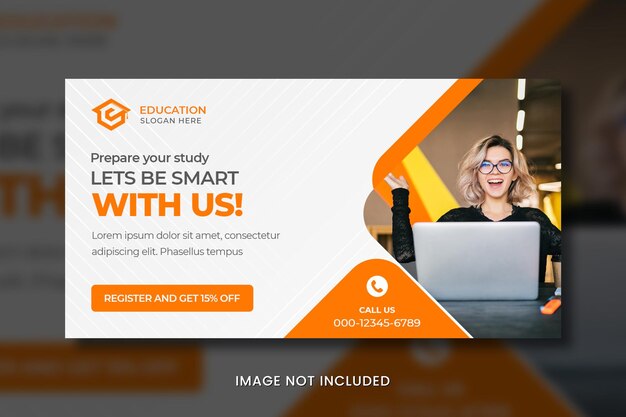 PSD a web banner for education center