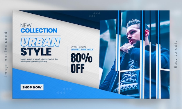 PSD web banner new season sale fashion facebook cover social media website post template