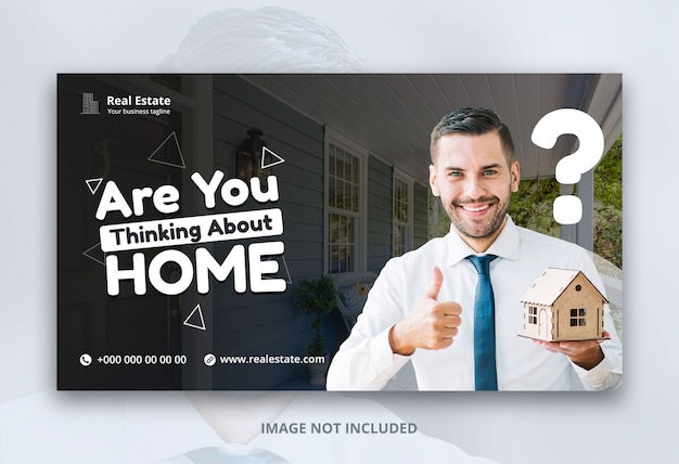 PSD web banner template design for real estate business